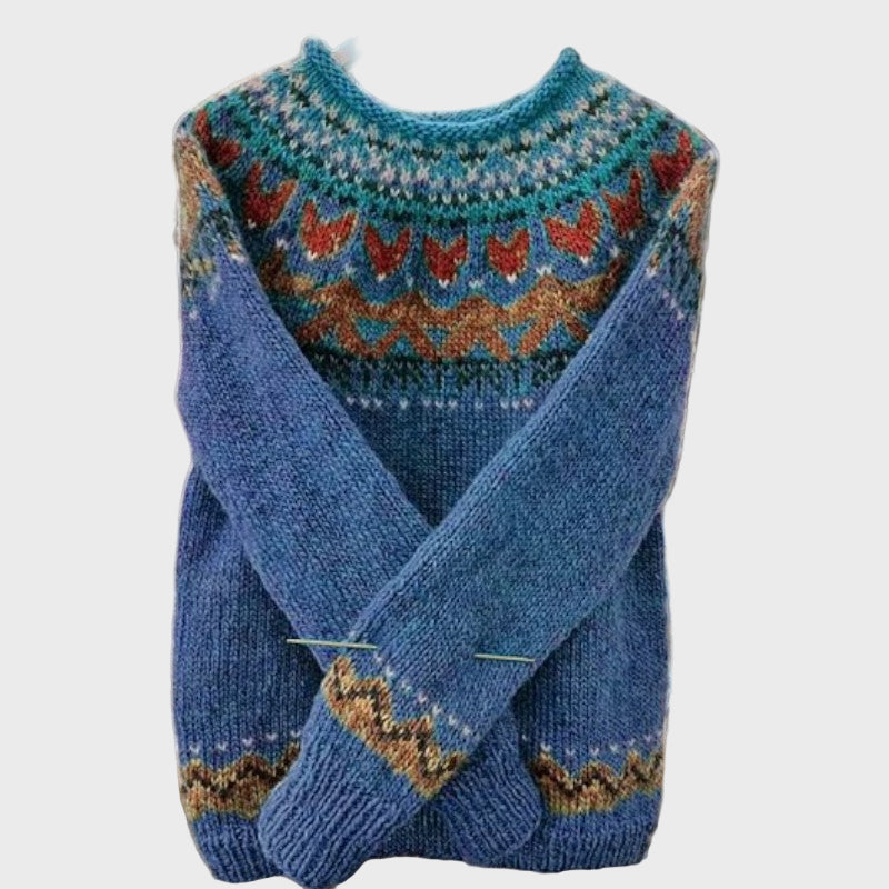 Cuello alto de punto con diseño Jacquard vintage