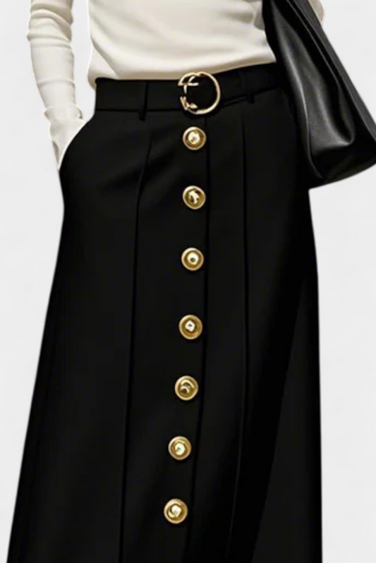 Ada | Falda de Botones Suelta con Bolsillos y Estilo Urbano