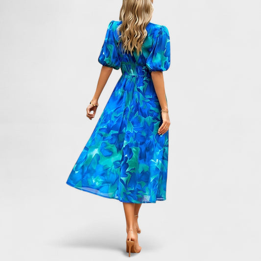Clara – Vestido Midi Floral Elegante