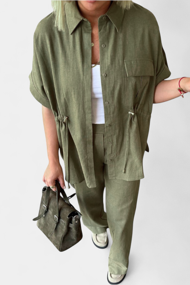 Lani | Conjunto Relaxed de Camisa y Pantalones de Algodón y Lino