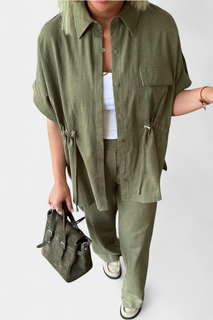 Lani | Conjunto Relaxed de Camisa y Pantalones de Algodón y Lino