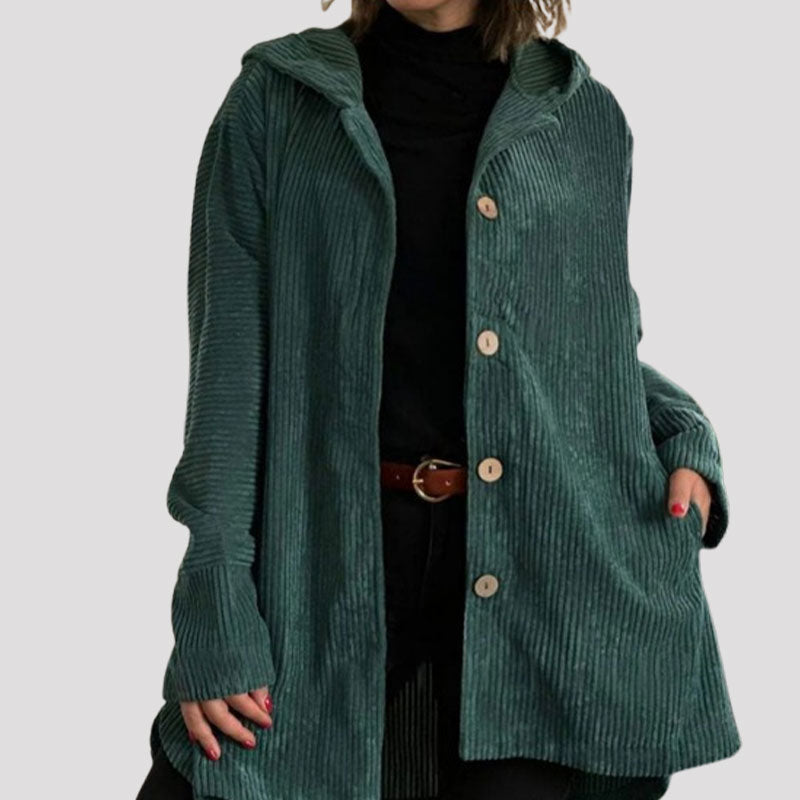 Marisela | Chaqueta con capucha de terciopelo informal para el otoño