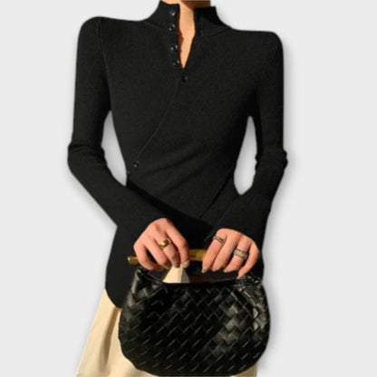 Michiko – Camiseta de punto ajustada y elegante