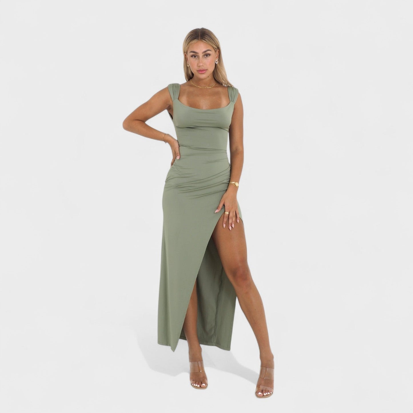 Sarella - Vestido largo con espalda abierta y lazo