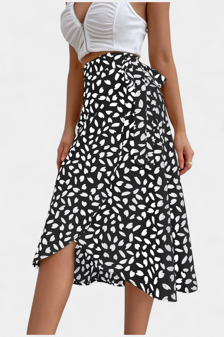 Cami | Falda Envolvente Boho con Estampado Asimétrico