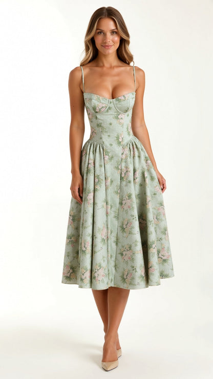 Odette Elegancia | Vestido midi con corsé estructurado