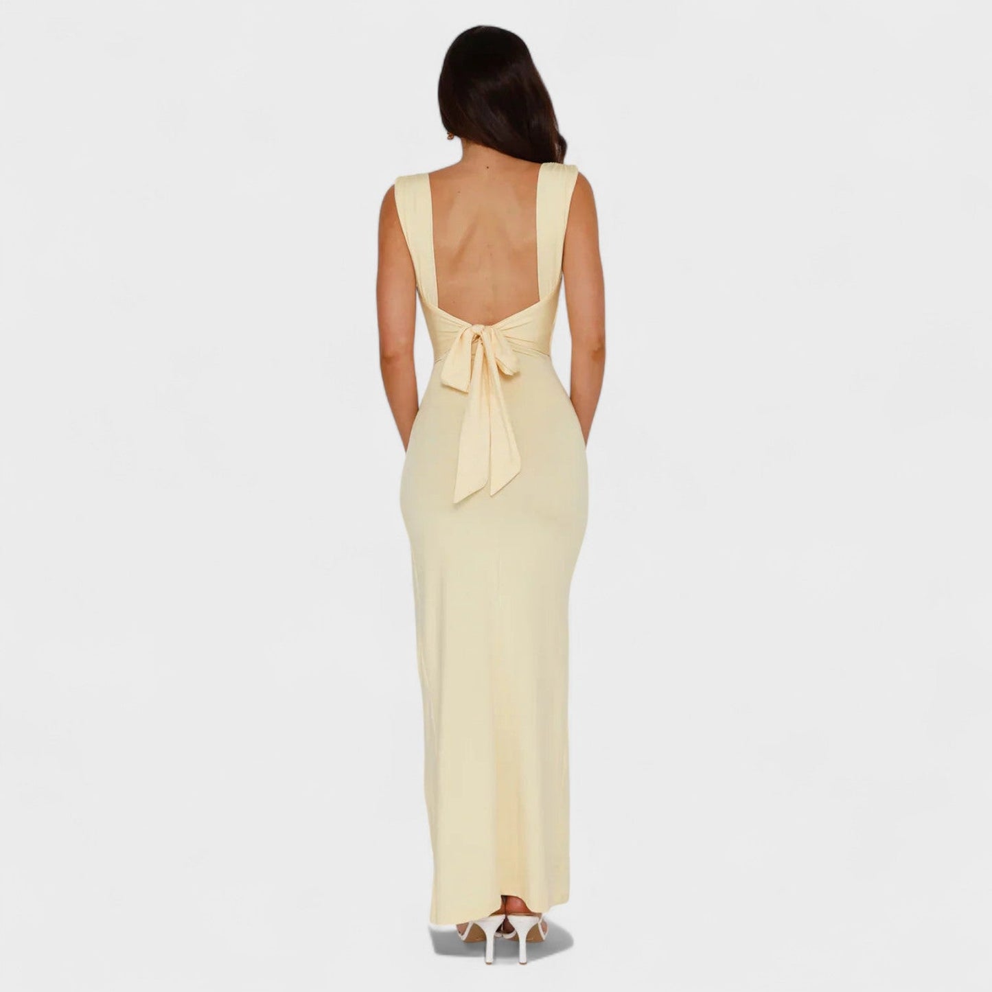Sarella - Vestido largo con espalda abierta y lazo
