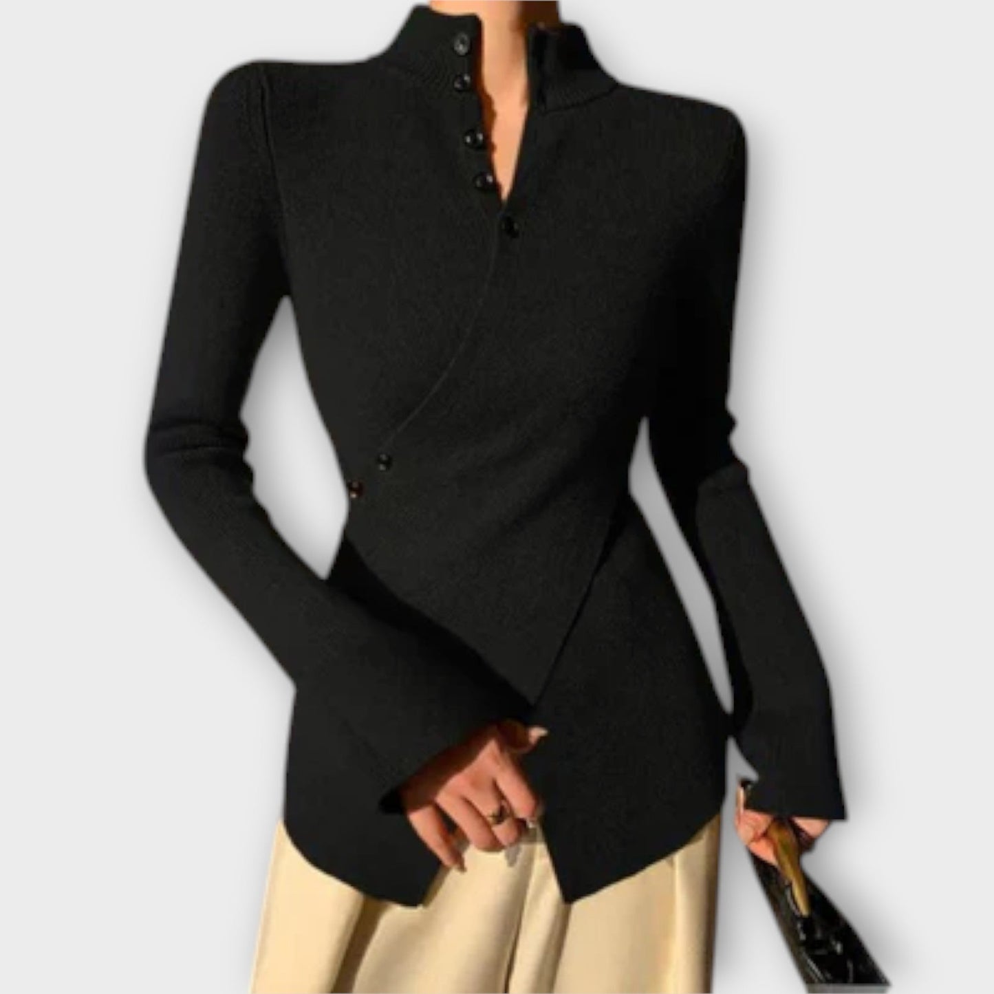 Michiko – Camiseta de punto ajustada y elegante