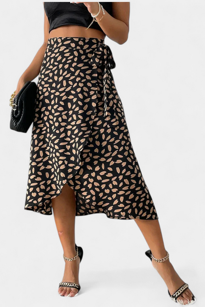 Cami | Falda Envolvente Boho con Estampado Asimétrico