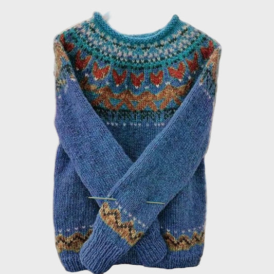 Cuello alto de punto con diseño Jacquard vintage