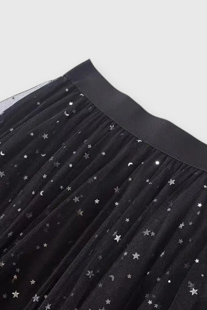 Colette | Falda de Alba | Lentejuelas con Dobladillo Fruncido y Cintura Alta