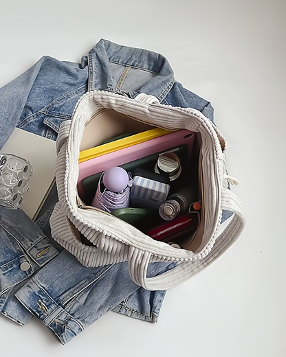 Tilda | Bolso tote acanalado con detalle de cordón