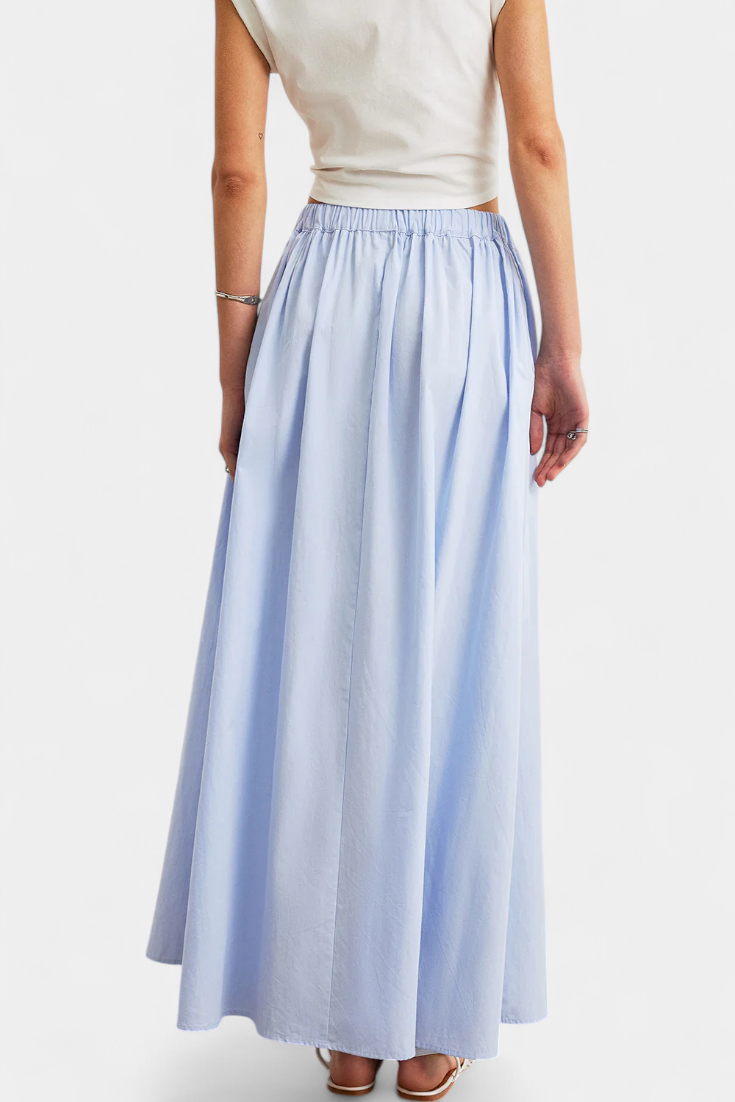 Yora | Falda A-Line de Algodón con Cintura Elástica y Bolsillos