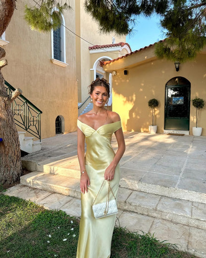 Bárbara | Vestido largo de satén sin espalda