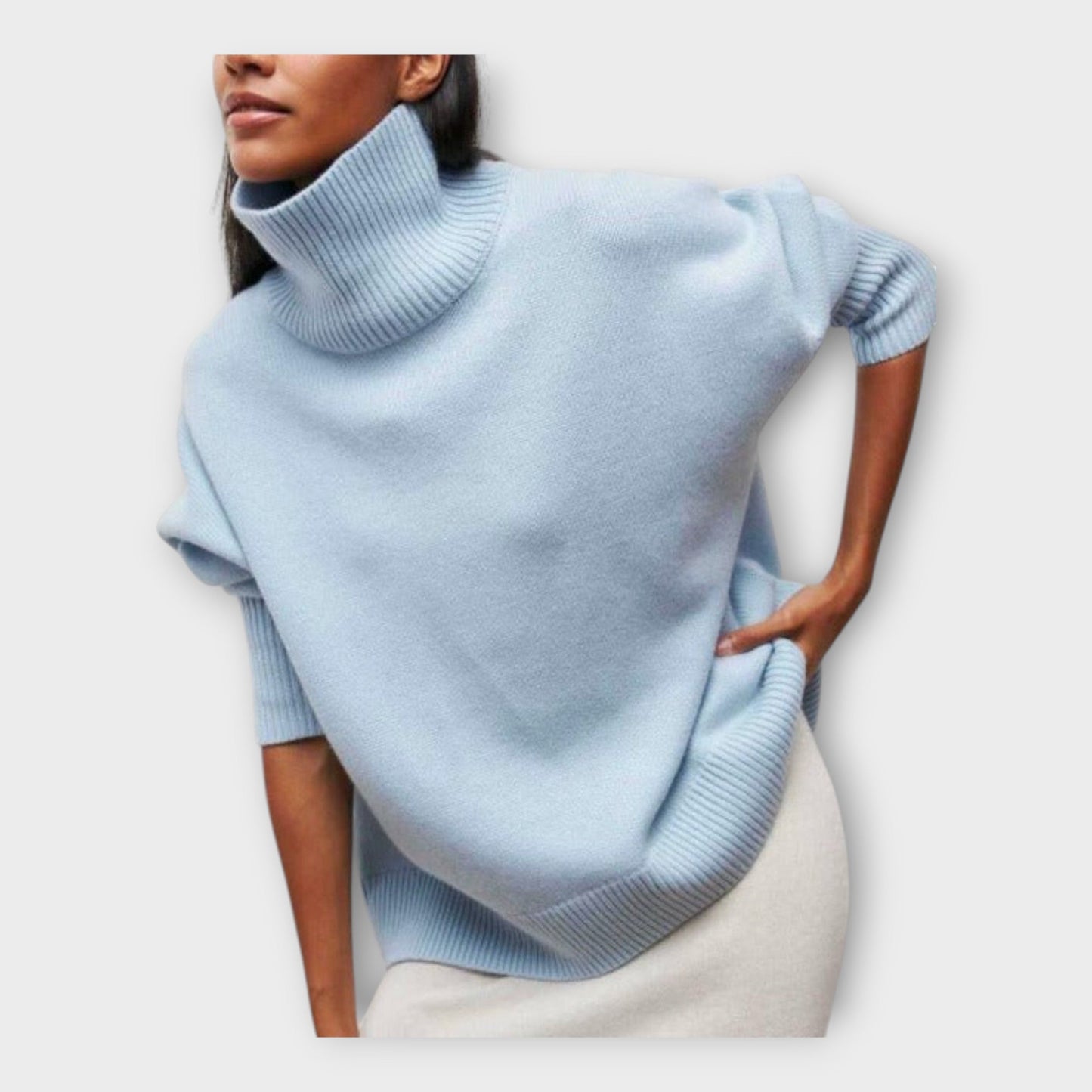 Suéter de punto con cuello alto