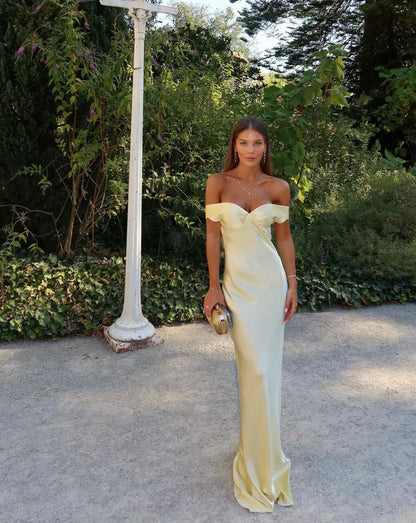 Bárbara | Vestido largo de satén sin espalda