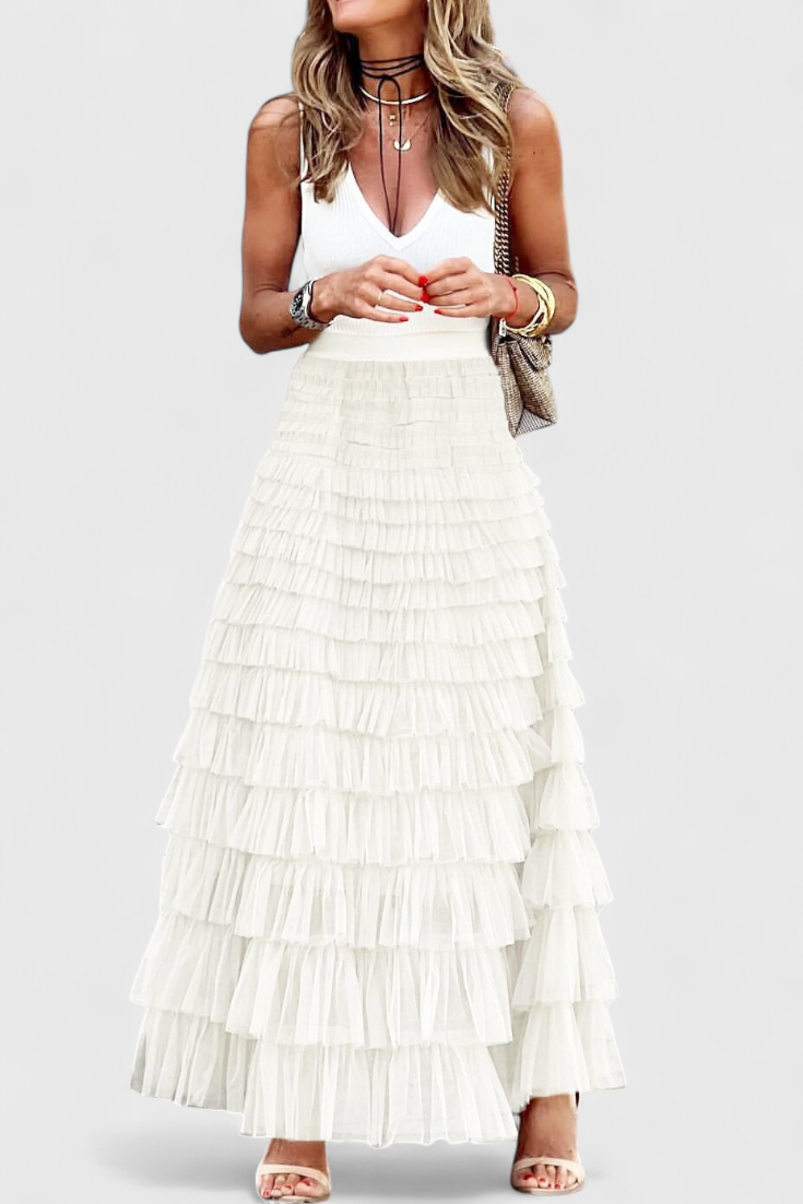 Capucine | Falda Larga de Tul Vintage