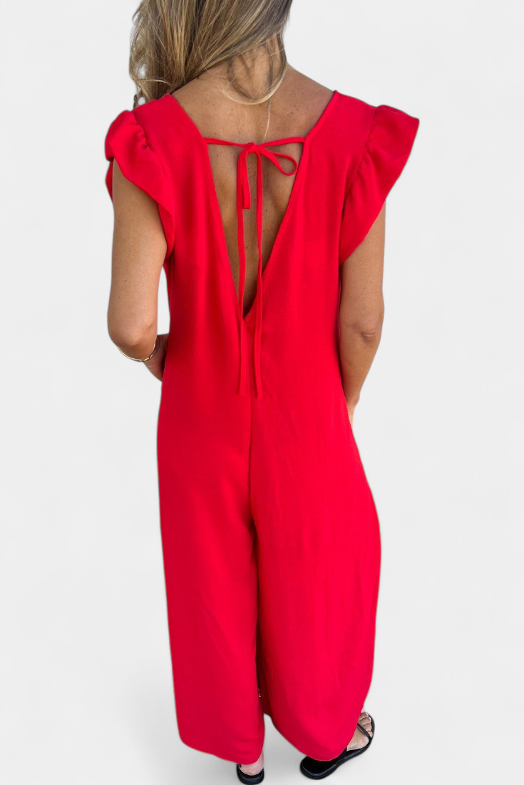 Isela | Mono de Cuello en V con Estampado de Leopardo