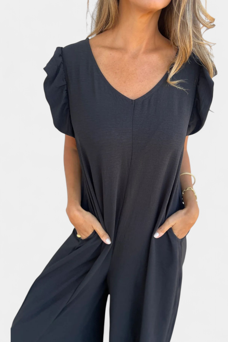 Isela | Mono de Cuello en V con Estampado de Leopardo