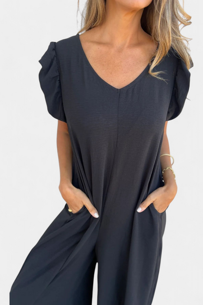 Isela | Mono de Cuello en V con Estampado de Leopardo