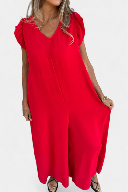 Isela | Mono de Cuello en V con Estampado de Leopardo