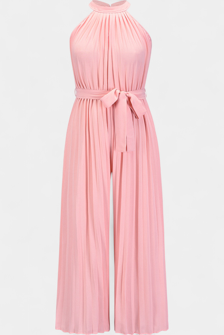 Patrizia | Mono Palazzo Plisado con Cuello Halter