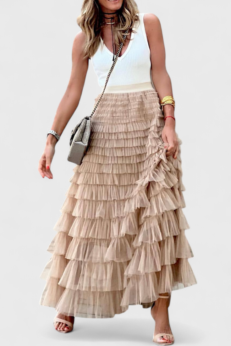 Capucine | Falda Larga de Tul Vintage