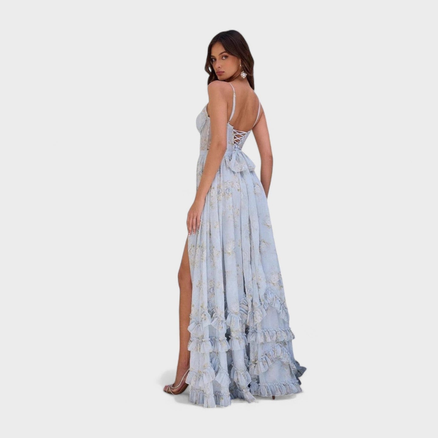 Florencia | Vestido largo bohemio con abertura y volantes