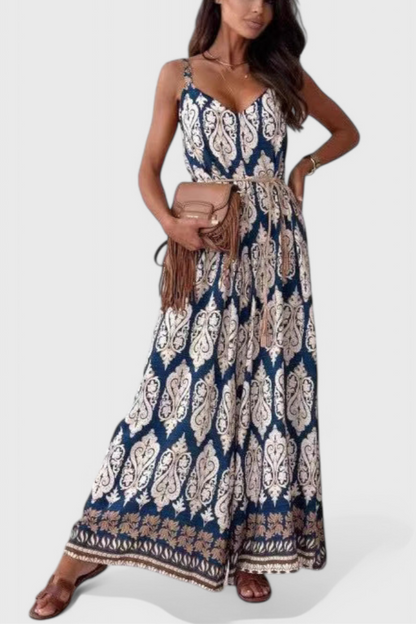 Gabriella | Mono de Pierna Ancha con Estampado Audaz