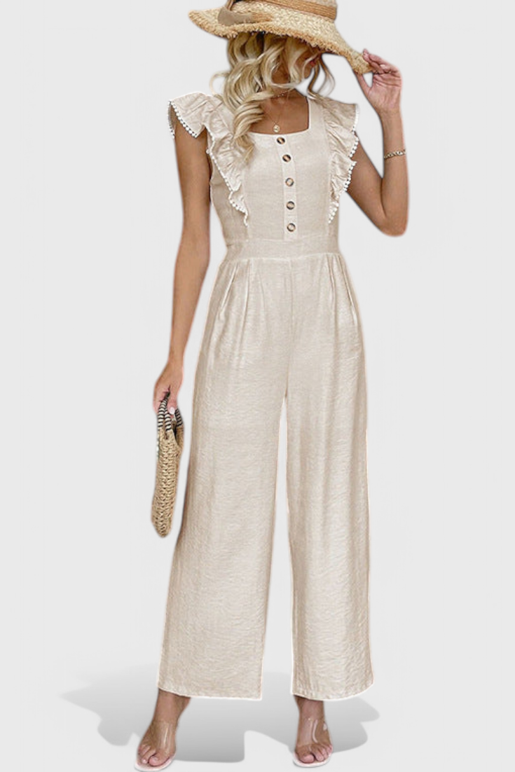 Amahle | Mono de Lino con Mangas de Volante