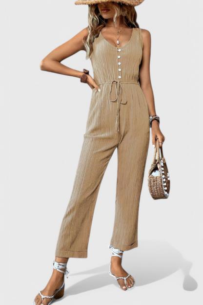 Marisela | Mono Texturizado con Escote en V