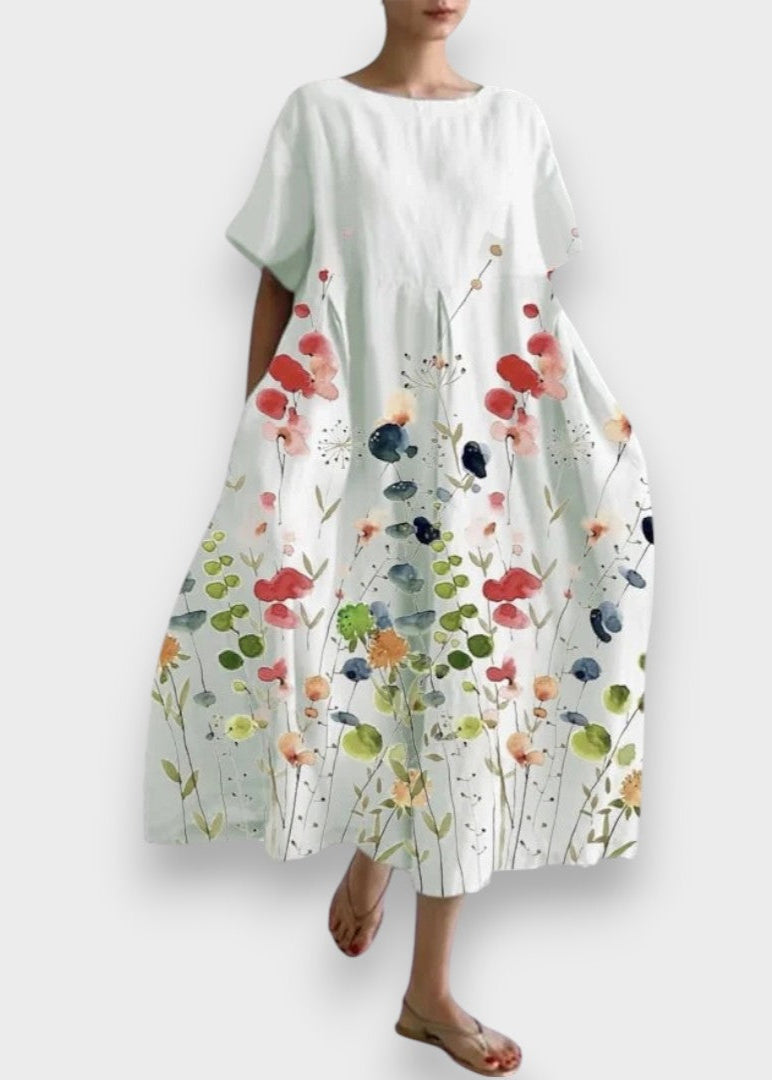 LILIANA | Vestido largo casual con libertad de movimiento y estilo floral para los días de verano