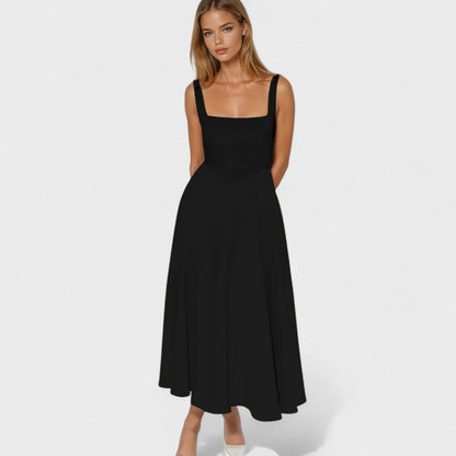 Maribel - Vestido Midi con Escote Cuadrado