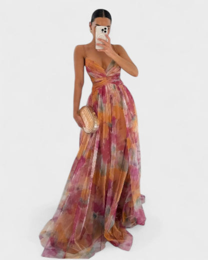 Madeline | Vestido Largo con Estampado Floral para una Elegancia Sin Esfuerzo