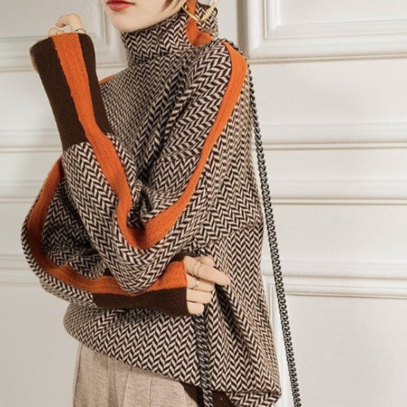 Vera | Jersey de cuello alto con costura alta