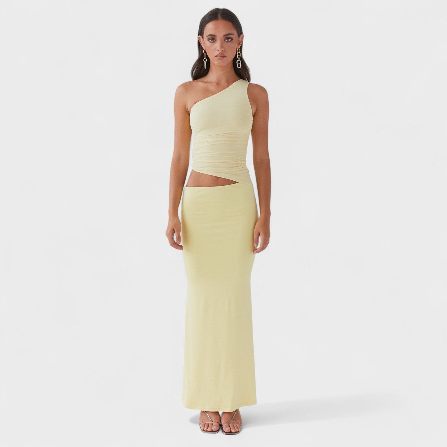 Seranella | Vestido maxi asimétrico con corte