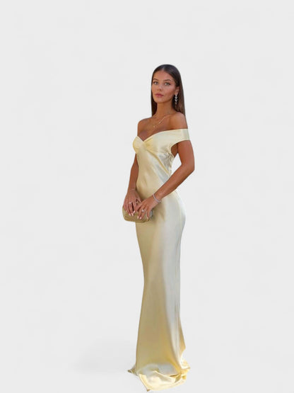 Bárbara | Vestido largo de satén sin espalda