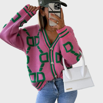 Chaleco de punto moderno con diseño geométrico