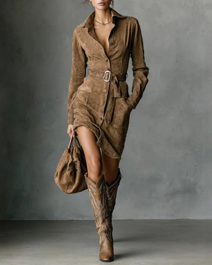 Elisa | Vestido midi de ante