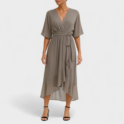 Yalina - Vestido elegante con cinturilla alrededor de la cintura y cinturilla ajustable