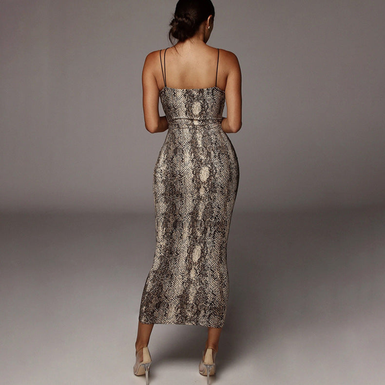 Leopardo | Vestido Ajustado Sexy con Estampado de Leopardo y Tirantes Finos