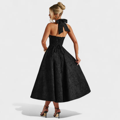 Effie -Vestido midi texturizado con escote en V