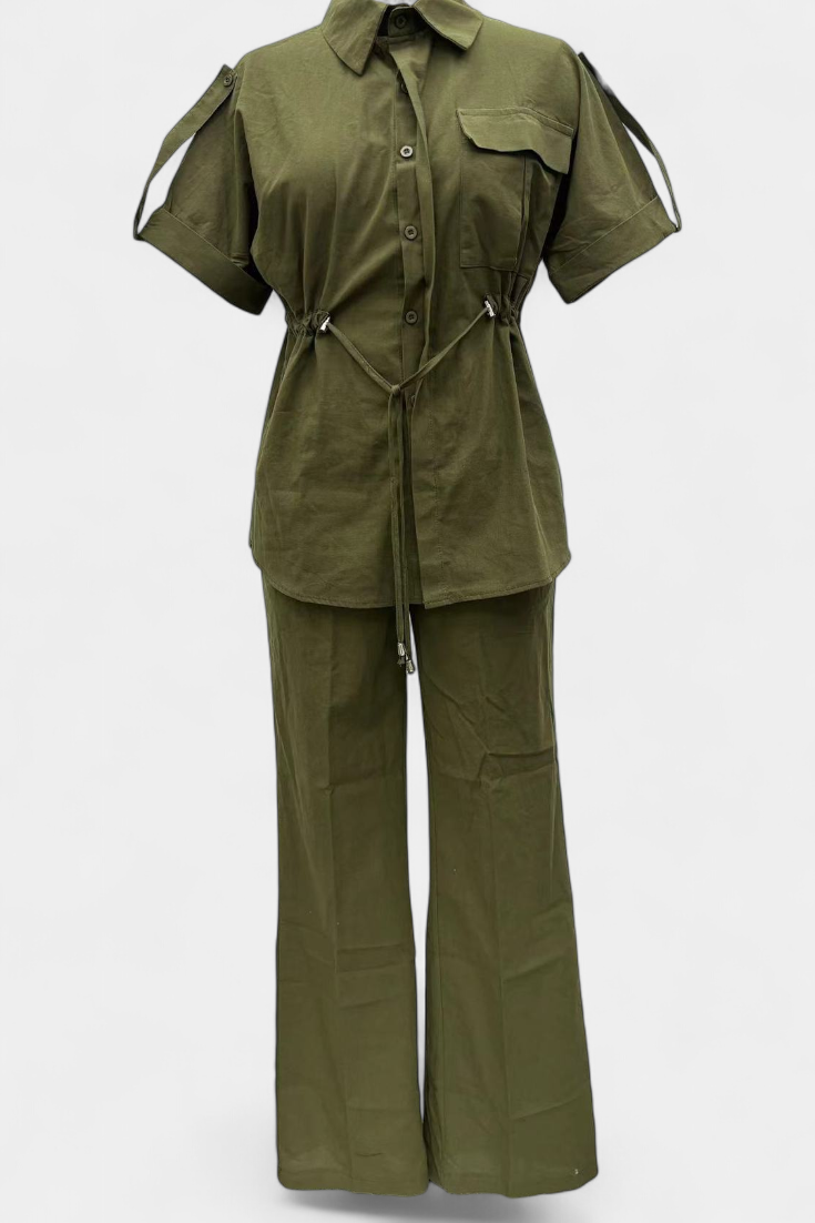 Lani | Conjunto Relaxed de Camisa y Pantalones de Algodón y Lino