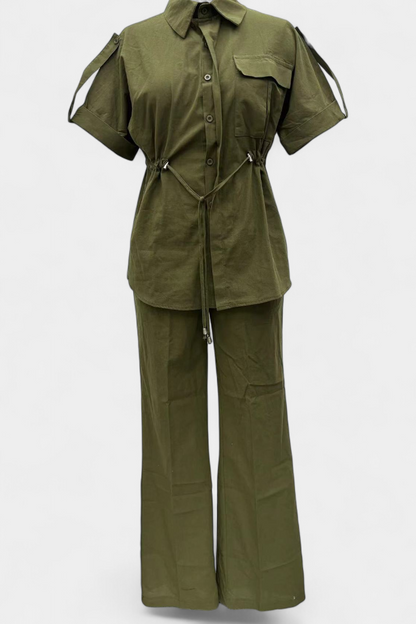 Lani | Conjunto Relaxed de Camisa y Pantalones de Algodón y Lino