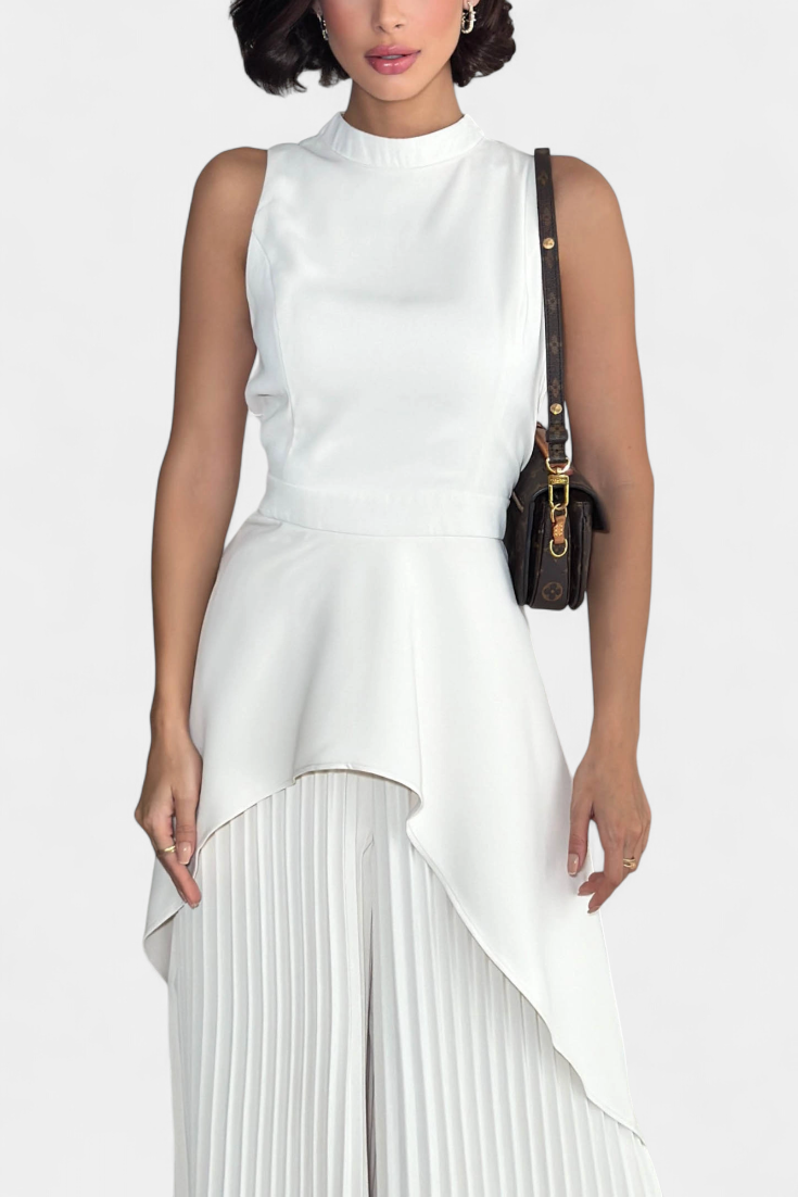 Chrysoula | Conjunto Asimétrico con Pantalón Plisado