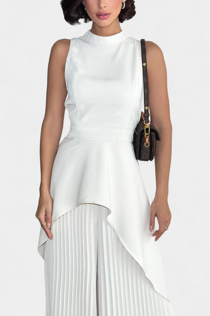 Chrysoula | Conjunto Asimétrico con Pantalón Plisado