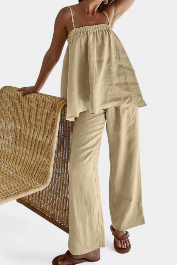 Lía | Conjunto de Verano con Top Suelto y Pantalón Fluido