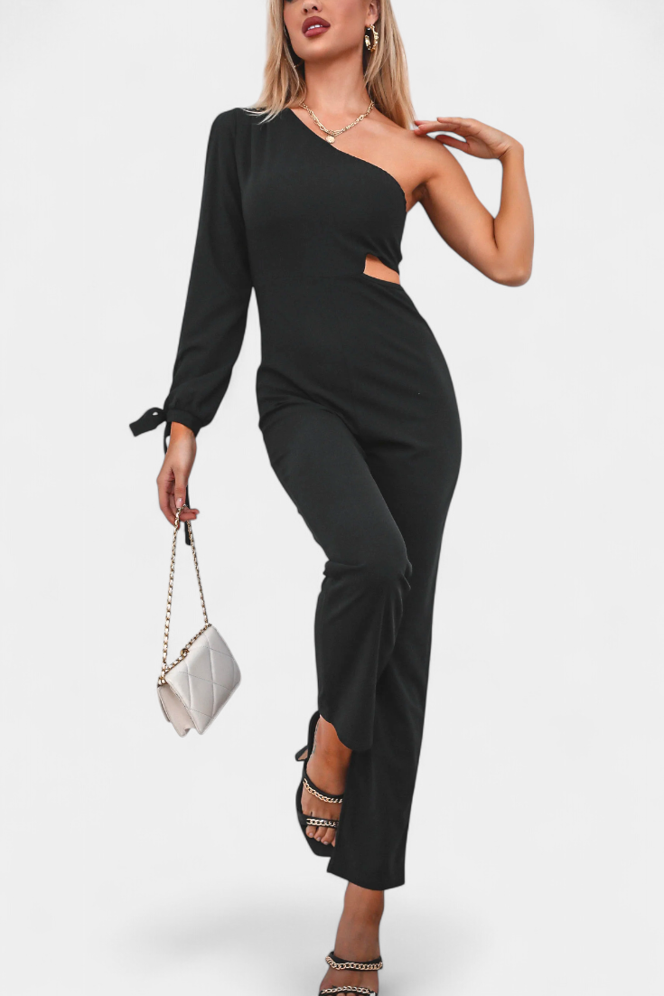 Sahar | Mono Asimétrico con Cut-Out y Manga Larga Anudada