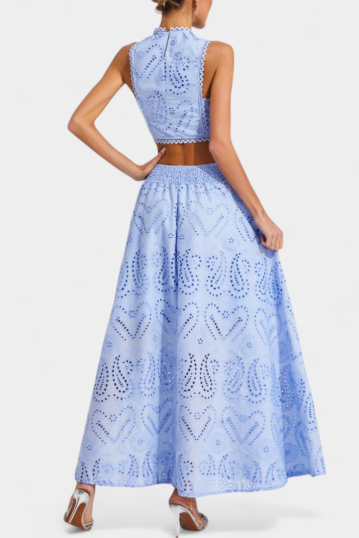 Danitza | Conjunto Romántico de Encaje Floral Calado