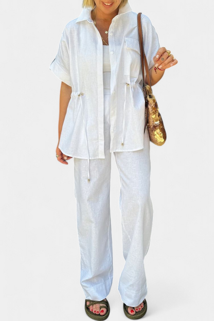 Lani | Conjunto Relaxed de Camisa y Pantalones de Algodón y Lino